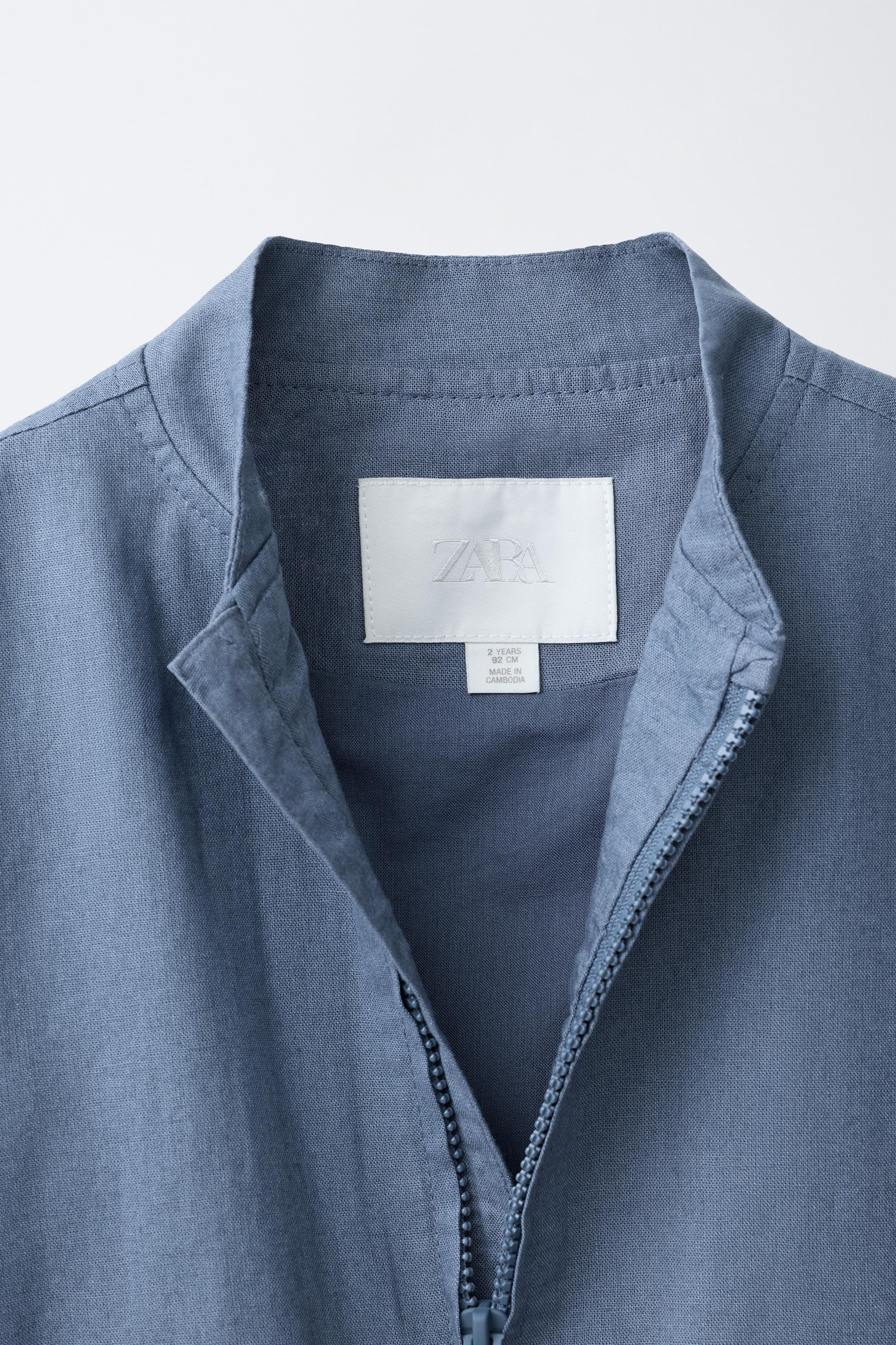 COTTON LINEN BOMBER JACKET